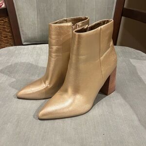 ShuShop Metallic Gold Ankle Booties